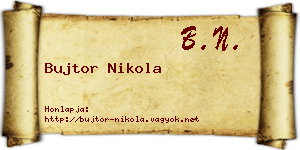 Bujtor Nikola névjegykártya
